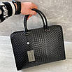 Чоловічий портфель плетена шкіра, фото 8