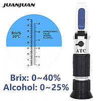 Рефрактометр ATC Brix 0-40%,Alcohol 0-25%