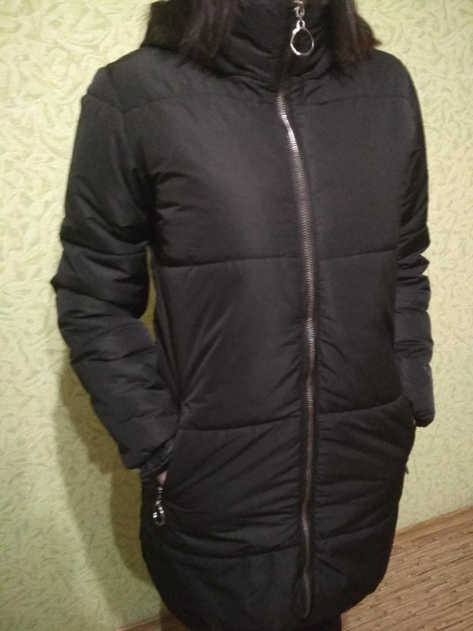 Жіночий пуховік весна жіноча подовжена пухвік журіночий довжина 95 см колір чорний хакі