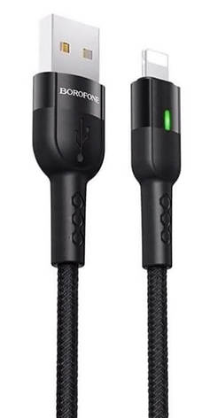 Кабель для зарядки телефона/ смартфона Borofone BU17 Starlight USB - Lightning 3 А 1.2 м Чорний, фото 3