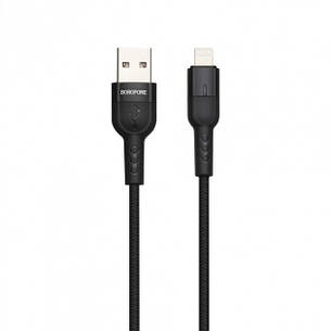Кабель для зарядки телефона/ смартфона Borofone BU17 Starlight USB - Lightning 3 А 1.2 м Чорний, фото 1
