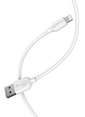 Кабель для зарядки телефона/ смартфона Borofone BX14 LinkJet USB - Lightning 2.4 А 1 м Білий, фото 5
