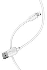 Кабель для зарядки телефона/ смартфона Borofone BX14 LinkJet USB - Lightning 2.4 А 2 м Білий, фото 4