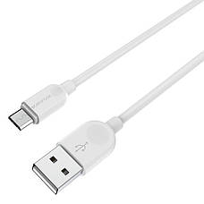 Кабель для зарядки телефона/ смартфона Borofone BX14 LinkJet USB - Micro-USB 2.4 А 1 м Білий, фото 5