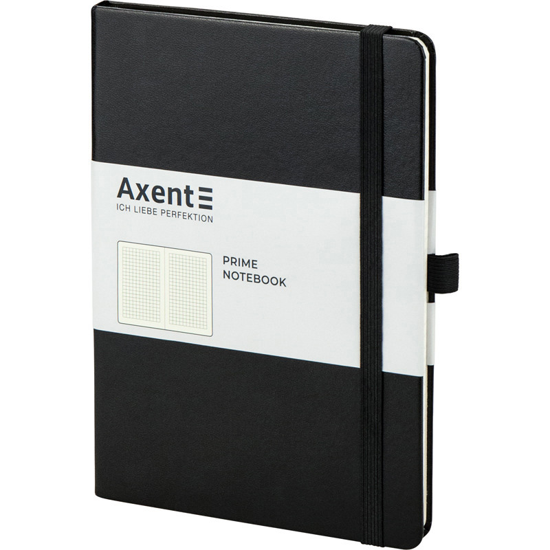 Книга записная Axent Partner Prime 8305-01-A, A5, 145x210 мм, 96 листов, клетка, твердая обложка, чёрная - фото 1 - id-p1372954816
