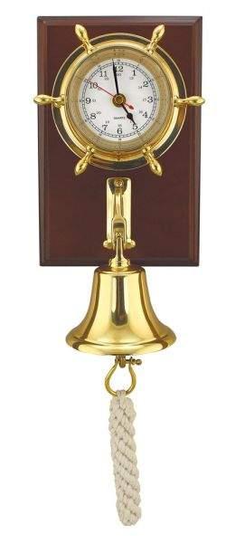 Годинник і дзвін на деревянній основі (15х22,5 см/ d-14/7,5/9,5cм) (1205.V)
