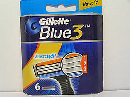 Касети для гоління чоловічі Gillette Blue 3 Sensor excell (Жилет Сенсор ексель на три леза Оригінал) 6 шт.