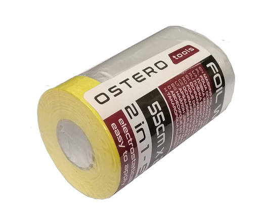 Ostero плівка захисна з малярною стрічкою "антибризг", 55см*20м, фото 1