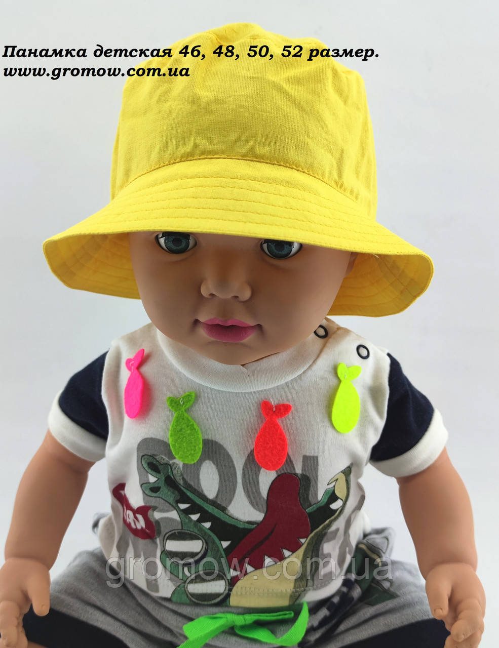 Оптом дитячі панамі 46, 48, 50, 52, 54 розмір панамка дитяча головні убори дитячі опт (Оп51), фото 1