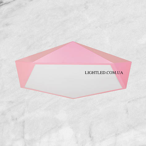 Розовая 42см светодиодная люстра с пультом "Звёздочка" (52-76 pink), фото 2