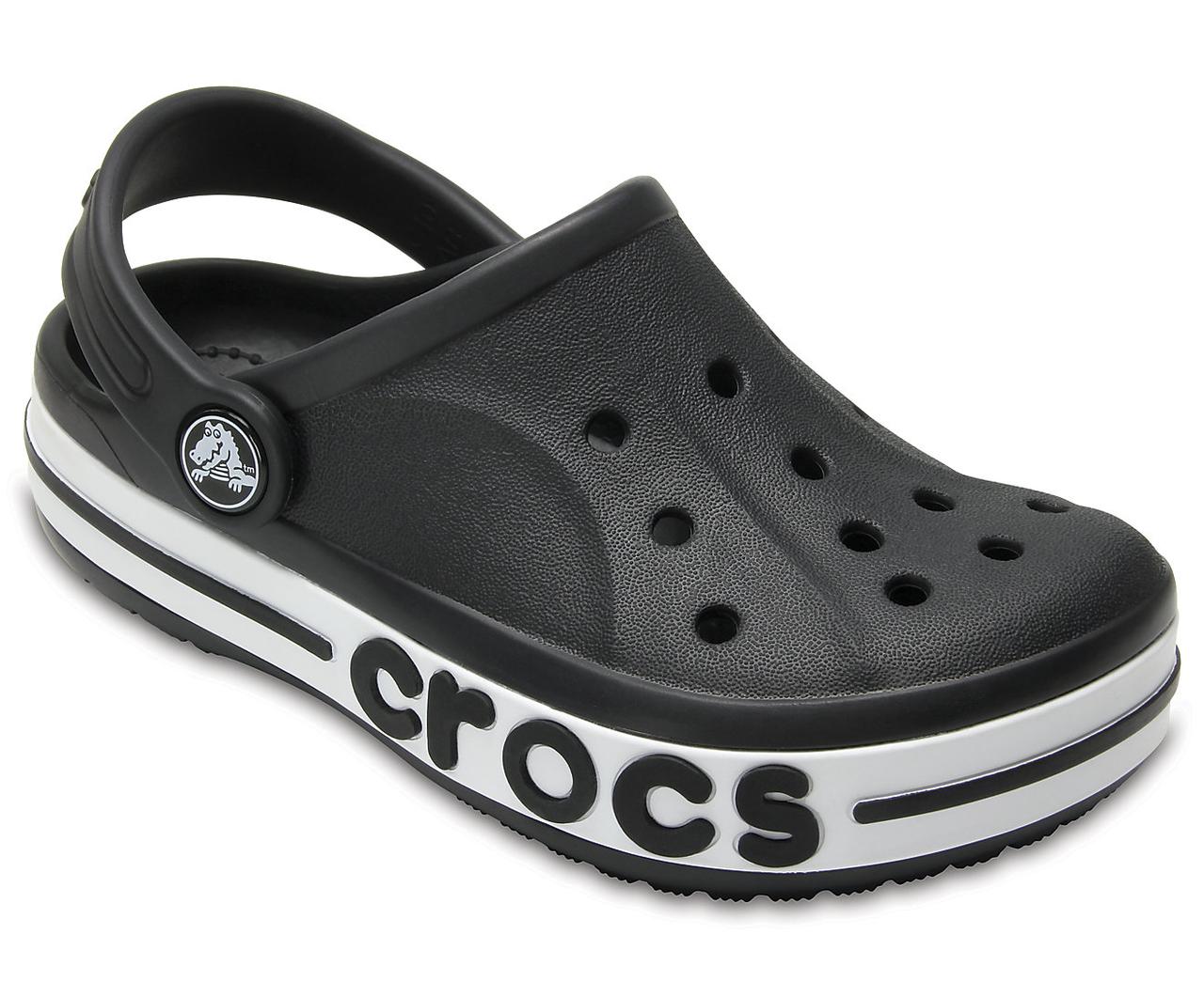 Крокси дитячі сабо Боябенд оригінал/Crocs Kids' Bayaband Clog (205100), Чорні 28