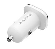 Автомобільний зарядний пристрій в прикурювач Borofone BZ12A 2xUSB 18 Вт Швидка зарядка 3.0 Білий, фото 6