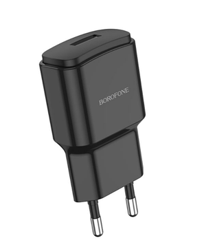 Зарядний пристрій (зарядка) для телефону Borofone BA48A Orion 2.1 А + кабель Micro USB 1 м Чорний, фото 1