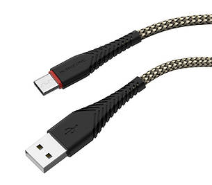 Кабель для зарядки телефона/ смартфона Borofone BX25 Powerful USB - Type-C 1 м Чорний, фото 3