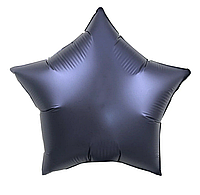 Шар Звезда Синяя сатин матовая фольгированная 45 см