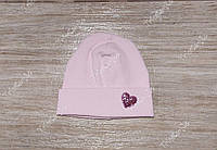 Весняна ніжно рожева шапка для дівчаток