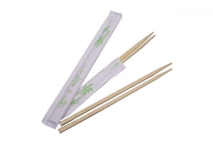 Палички для суші бамбук здвоєні 23 см. в індивідуальній упаковці (100 шт.)