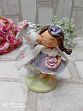 Статуетка із кераміки "Вівця з дівчинкою" h 11 см, фото 6