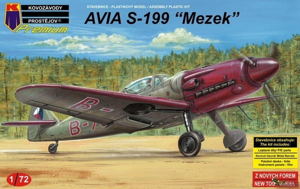 Пластикова модель 1/72 Kovozavody Prostejov 0019 Чехословацький винищувач Avia S-199 "Mezek"