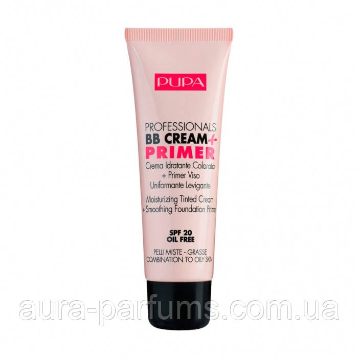 Зволожуючий BB-крем для жирної та комбінованої шкіри Pupa BB Cream + Primer For Combination To Oily Skin