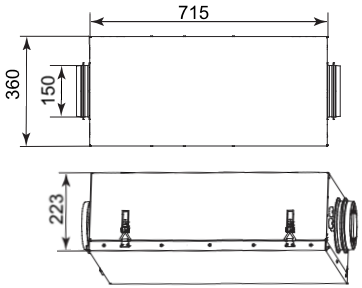 Размеры приточной вентиляции Lero 300H