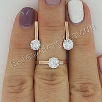 Срібний набір кільце і сережки "Алісія"