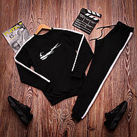 Спортивный костюм мужской черный весенний осенний Nike Комплект с лампасами Найк