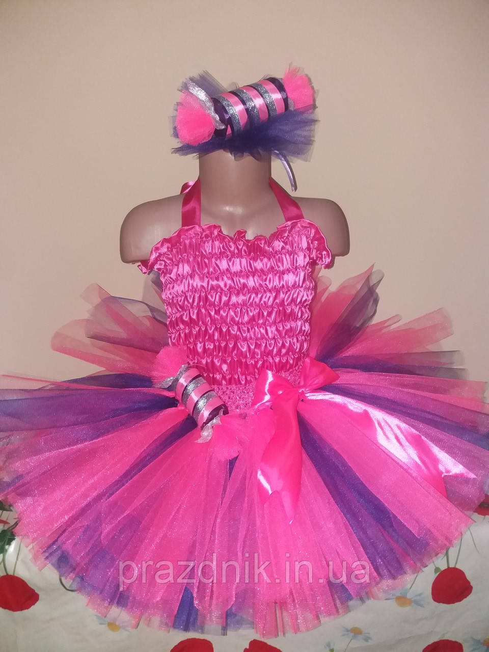 Карнавальний костюм цукерки для дівчинки (з атласним топом)