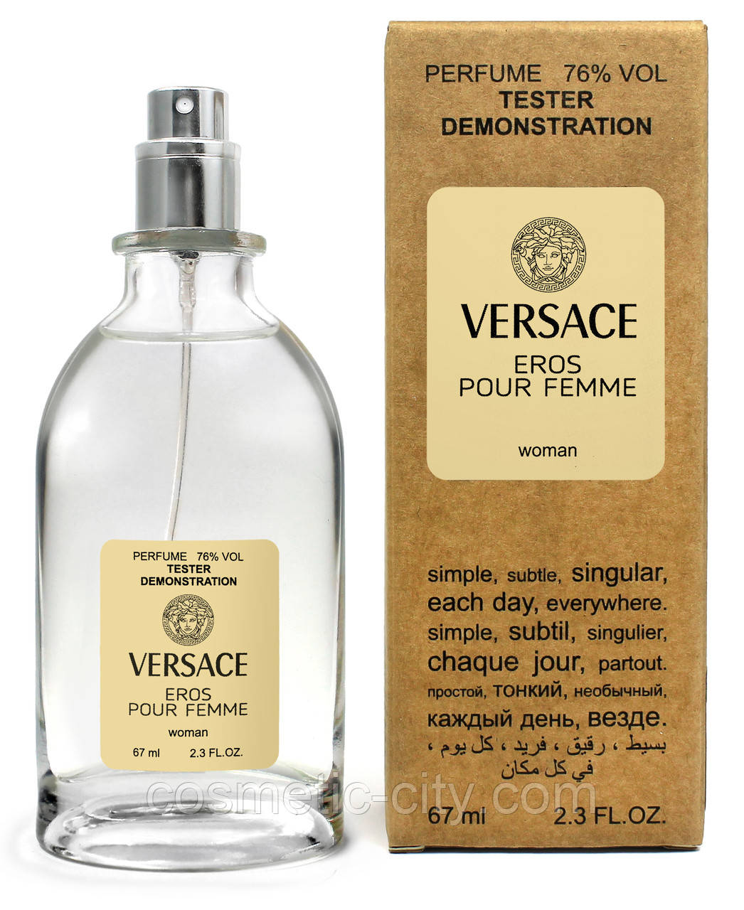 Тестер жіночий Versace Eros Pour Femme, 67 мл, фото 1