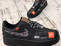 Мужские кроссовки Nike Air Force 1 07 Just Do It Pack Black. Чоловічі кросівки Nike Air Force 1 07 Just Do It