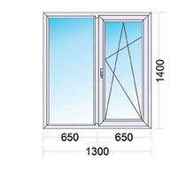 Вікно 1300х1400, профіль Aluplast IDEAL 7000, фурнітура WinkHaus (Германія), ст-т 4-16-4-16-4І (44мм, енергосберигающий)