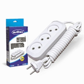 Подовжувач електричний Svittex SV-008-2 10A 2х0,75 мм² 3 розетки 2м