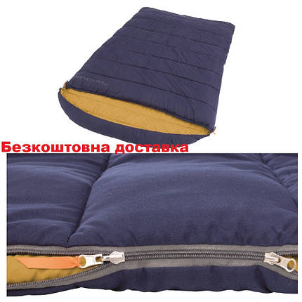 Спальний мішок-ковдра двомісний Easy Camp Moon Double/+5°C Blue Right, фото 1