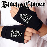 Митенки перчатки без пальцев Черный Клевер "Symbols" / Black Clover