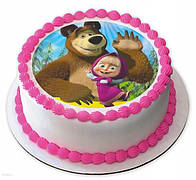 Вафельні картинки на дитячий торт і капкейки на День Народження в стилі "Маша і Ведмідь"
