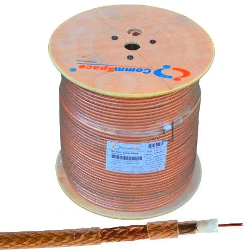 Кабель коаксіальний RG-6U (CS6-007TR) CommSpace, одножильний, CCS, 64%, прозорий, 305м