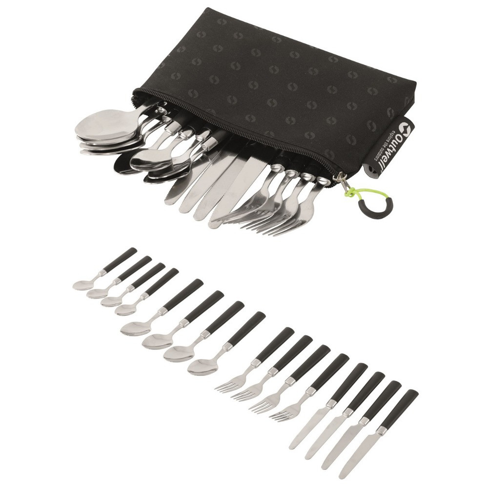 Набір столових приборів для пікніка на 4 персони Outwell Pouch Cutlery Set Black (650985)