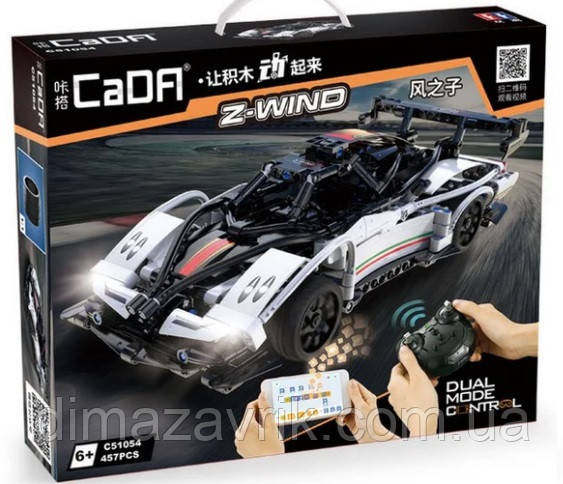 Конструктор CaDa C51054W Радіокерований "Гонковий автомобіль Z-Wind" з акумулятором, 457 деталей