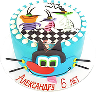 Вафельні картинки на торт і кекси День Народження в стилі "Оггі та Кукарачі"