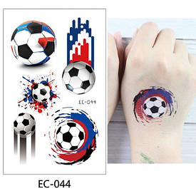 Флеш Тату, 12*8 См. Тимчасова. Перевідна. Дитячі. Набір, Футбол, М'Ячі, Футболісти, Футбол, Спорт, Ec-044