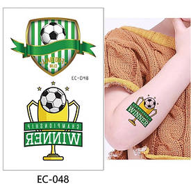 Флеш Тату, 12*8 См. Тимчасова. Перевідна. Дитячі. Набір, Футбол, М'Ячі, Футболісти, Футбол, Спорт, Ec-048