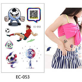 Флеш Тату, 12*8 См. Тимчасова. Перевідна. Дитячі. Набір, Футбол, М'Ячі, Футболісти, Футбол, Спорт, Ec-053