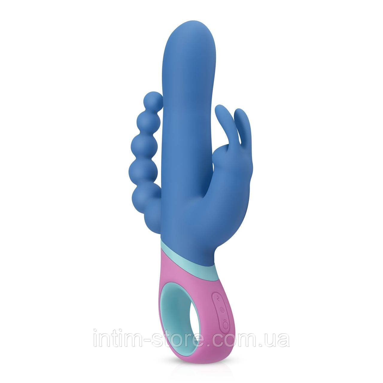 Вібратор-кролик з ротацією и анальним стимулятором PMV20 Vice - Double Vibrator SO4430, фото 1