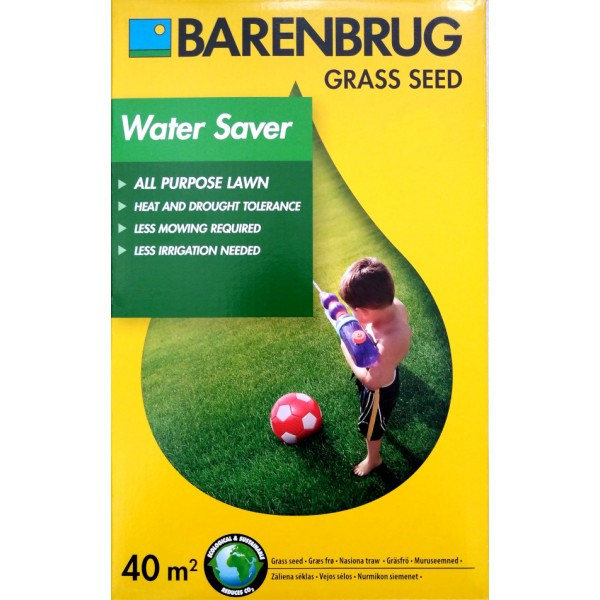 Газонна трава багатоцільова низькоросла Water Saver, 1кг, Barenbrug. Термін придатності до 31.12.2025