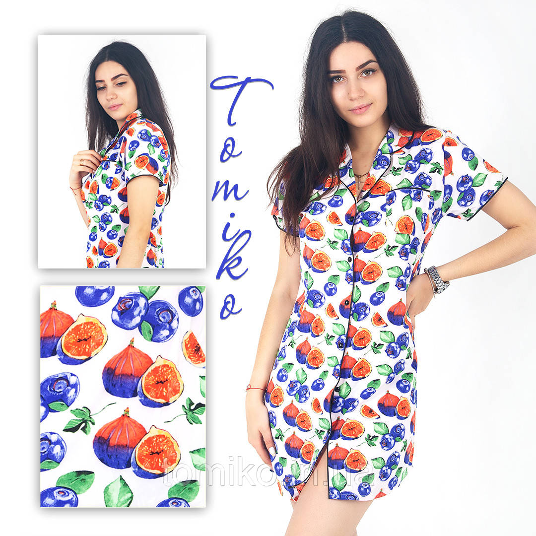 Халат шовковий на ґудзиках, фото 1