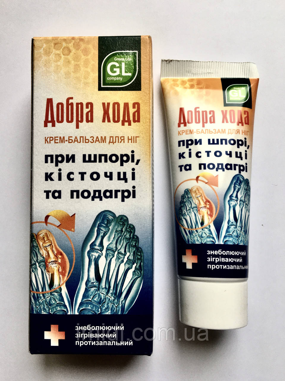 Крем бальзам для ніг Добра хода при шпорі, кісточці і подагрі Green Life, фото 1