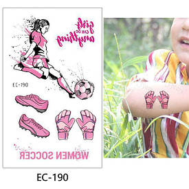 Флеш Тату, 12*8 См. Тимчасова. Перевідна. Дитячі. Набір, Футбол, М'Ячі, Футболісти, Футбол, Спорт, Ec-190