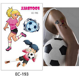 Флеш Тату, 12*8 См. Тимчасова. Перевідна. Дитячі. Набір, Футбол, М'Ячі, Футболісти, Футбол, Спорт, Ec-193