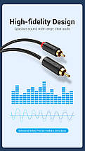 Кабель Audio 2RCA-2RCA Vention F/F 26К gold-plated 29 AWG 2m PVC Shell Black (BCMBH), фото 4