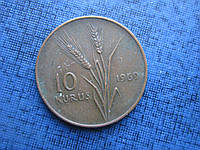 Монета 10 куруш Турция 1969 1964 два года цена за 1 монету